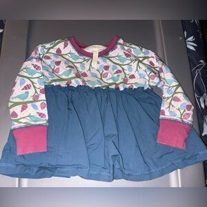 Matilda Jane Bird Print Kids Blouse with Blue and Pink Accents